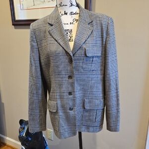 Talbots Classic Shetland Plaid Blazer